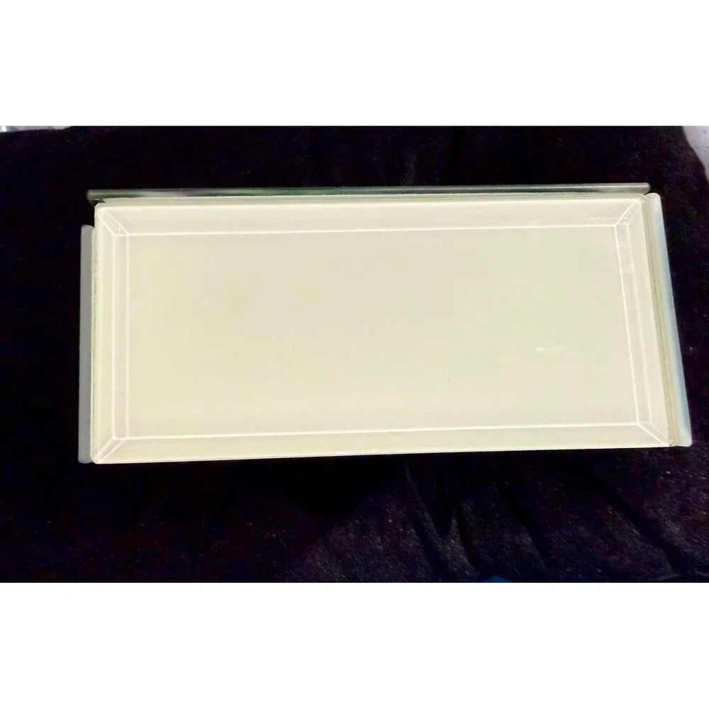 Tommy Bahama Glass Keepsake Box Tropical Banana Leaf Print - Jewelry Box Storage
